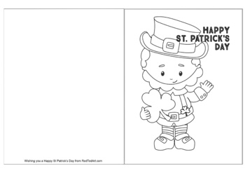 St patricksgreeting card coloring page