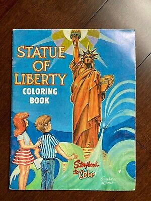 Vintage statue of liberty coloring book