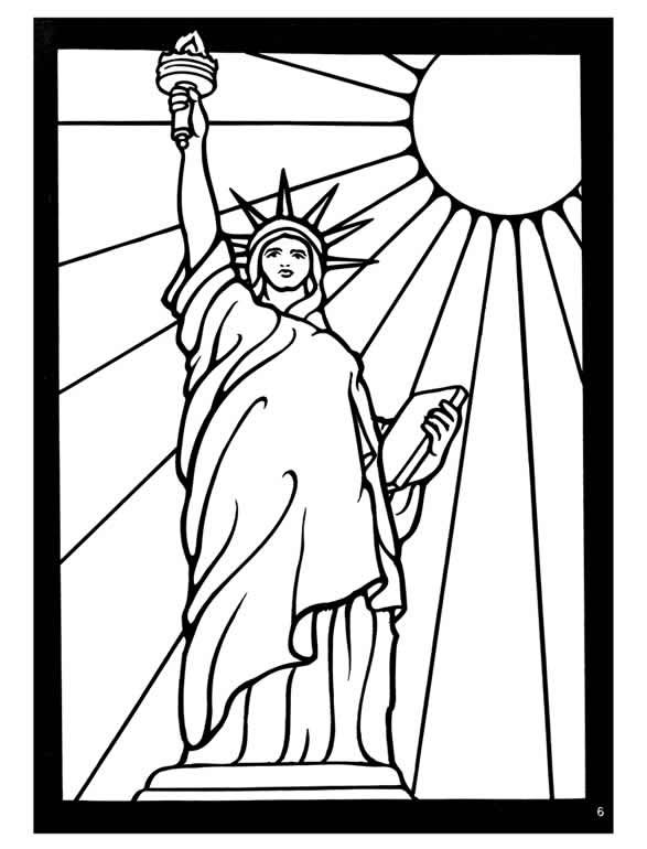 Discover the beauty of the statue of liberty coloring page