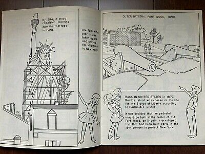 Vintage statue of liberty coloring book