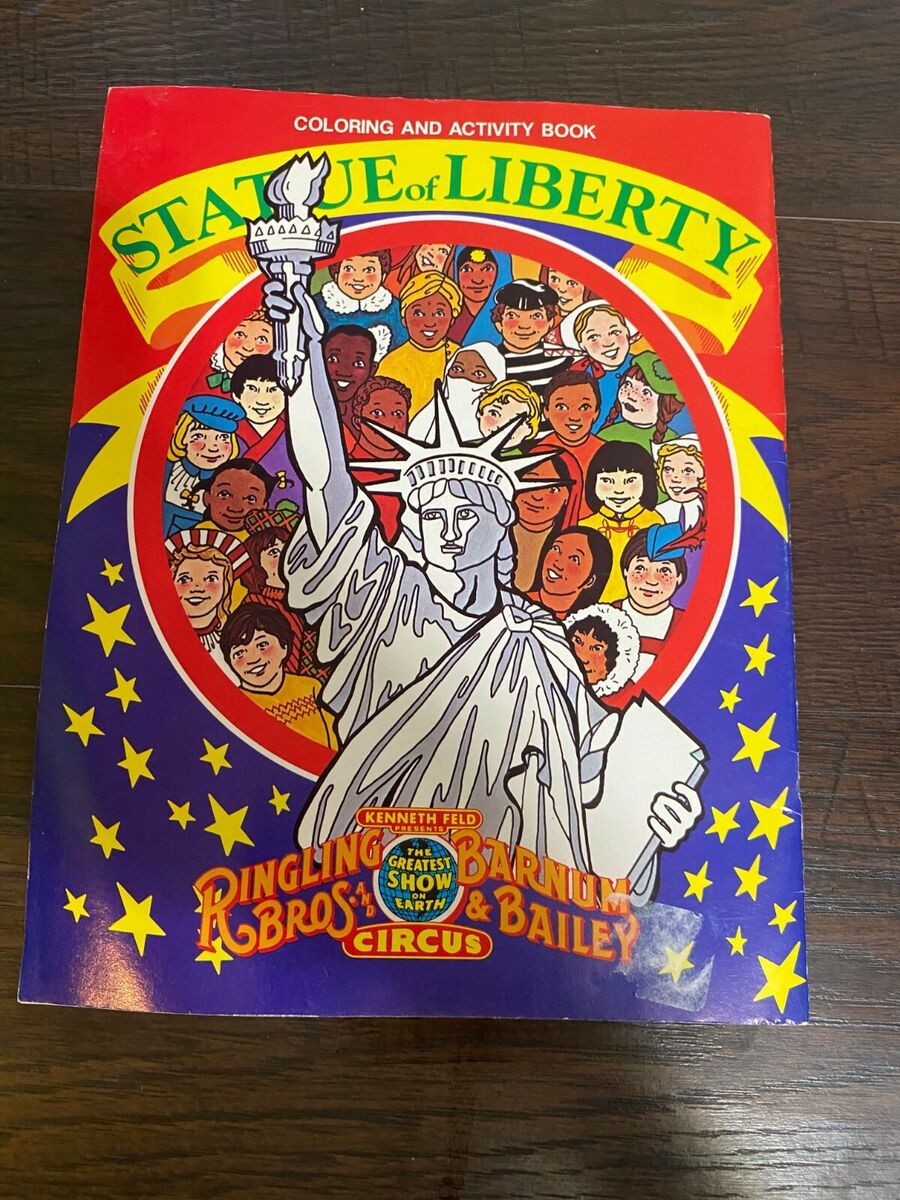 Vintage ringling bros and barnum bailey circus statue of liberty coloring book