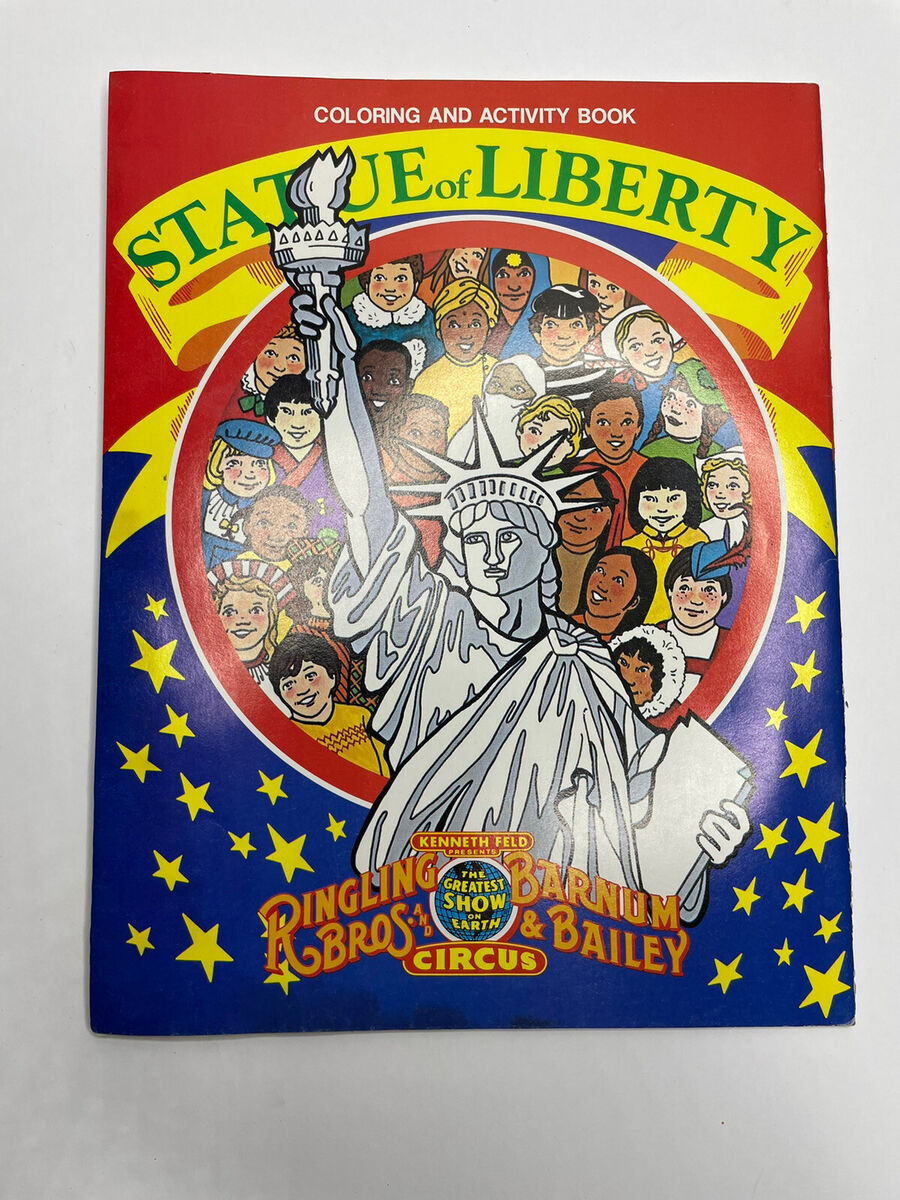 Vintage ringling bros circus statue of liberty coloring book