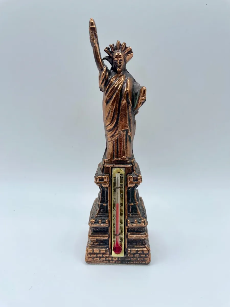 Souvenir building vintage statue of liberty tall copper color thermometer