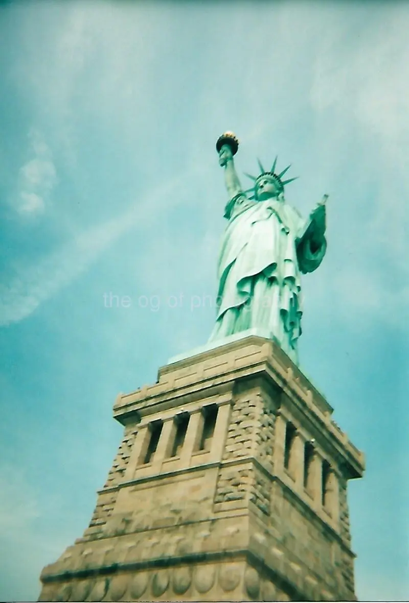 Statue of liberty new york found photo color vintage original snapshot o