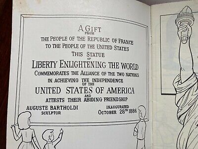 Vintage statue of liberty coloring book