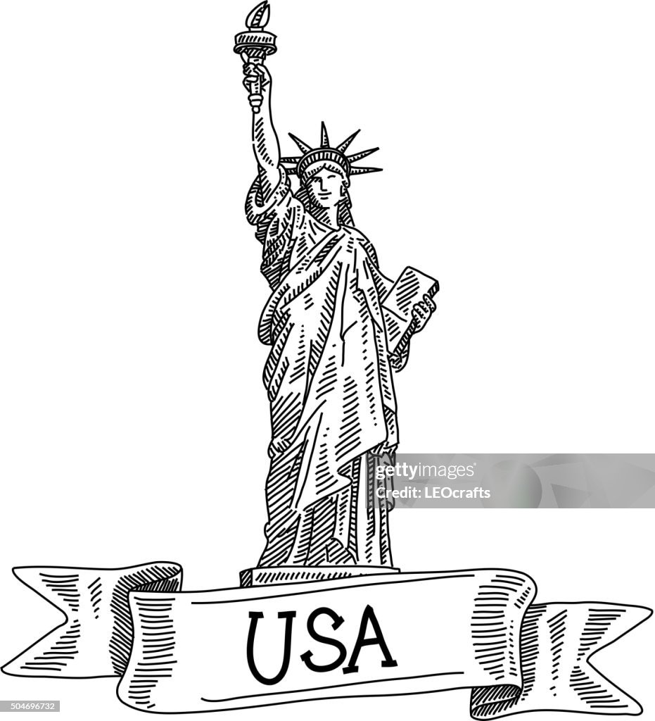 Statue of liberty drawing high