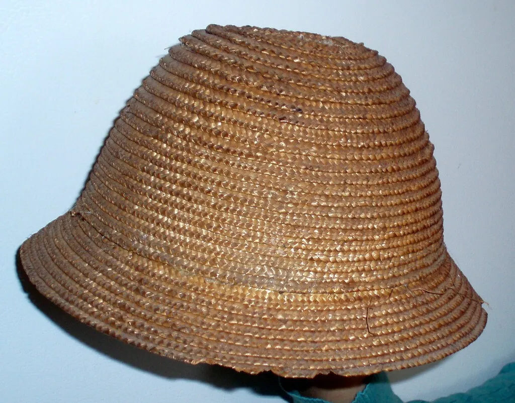 Christian dior primitive antique bee hive shaped straw farm hat rustic country