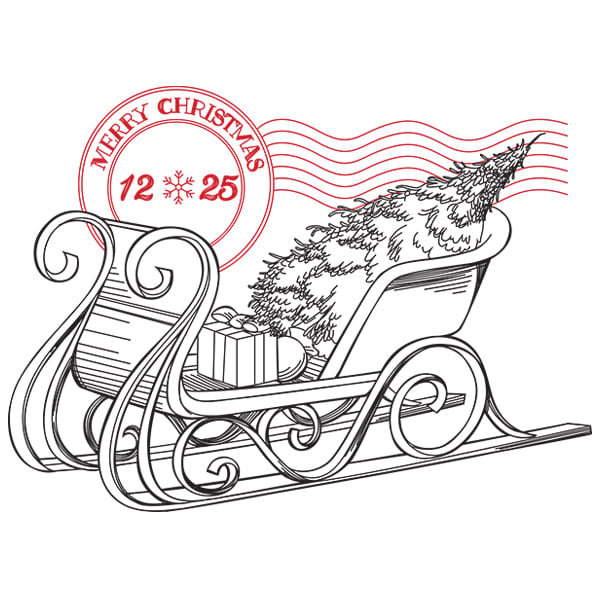 Vintage christmas sleigh svg dxf cutting machine laser cutting designs craft genesis