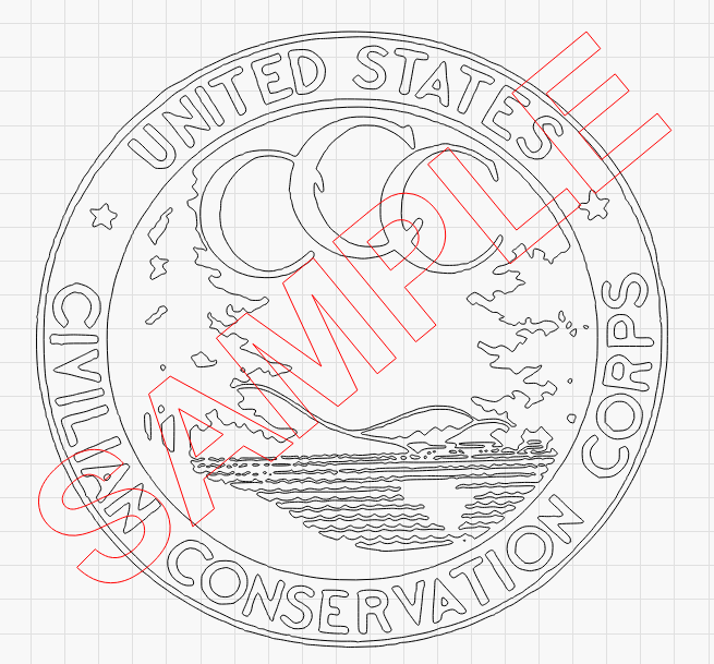 Vintage united states civilian conservation corps logo svg ai dxf