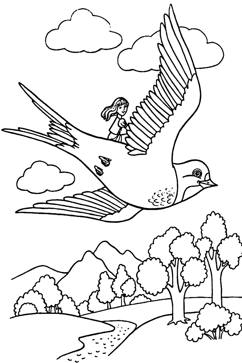 Swallow coloring pages