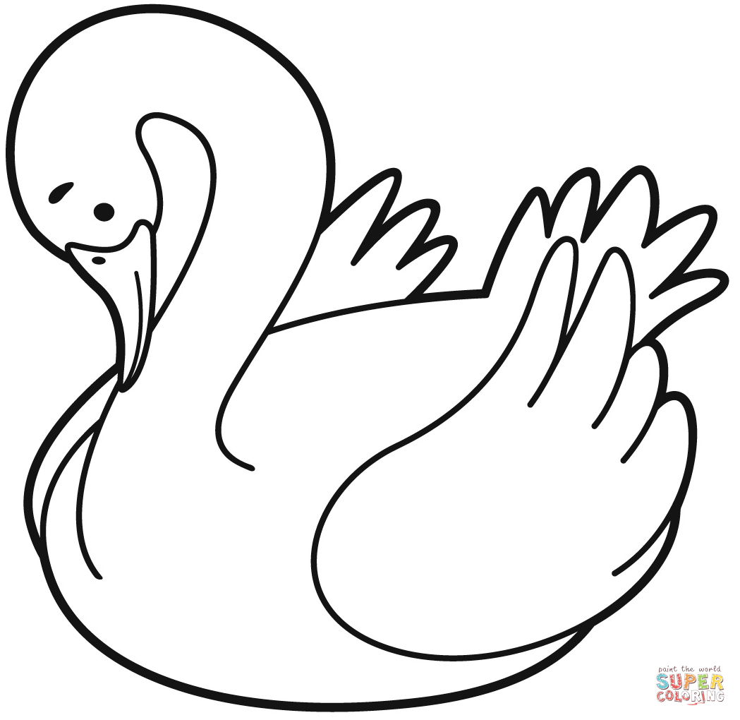 Swan coloring page free printable coloring pages