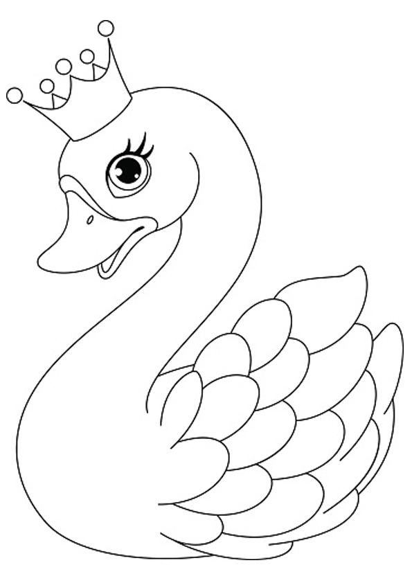 Coloring pages king swan coloring page for kids