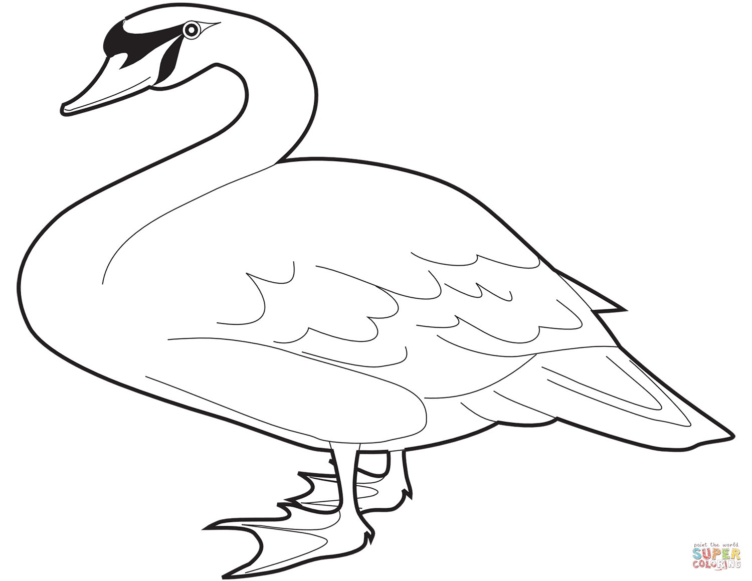 Mute swan coloring page free printable coloring pages