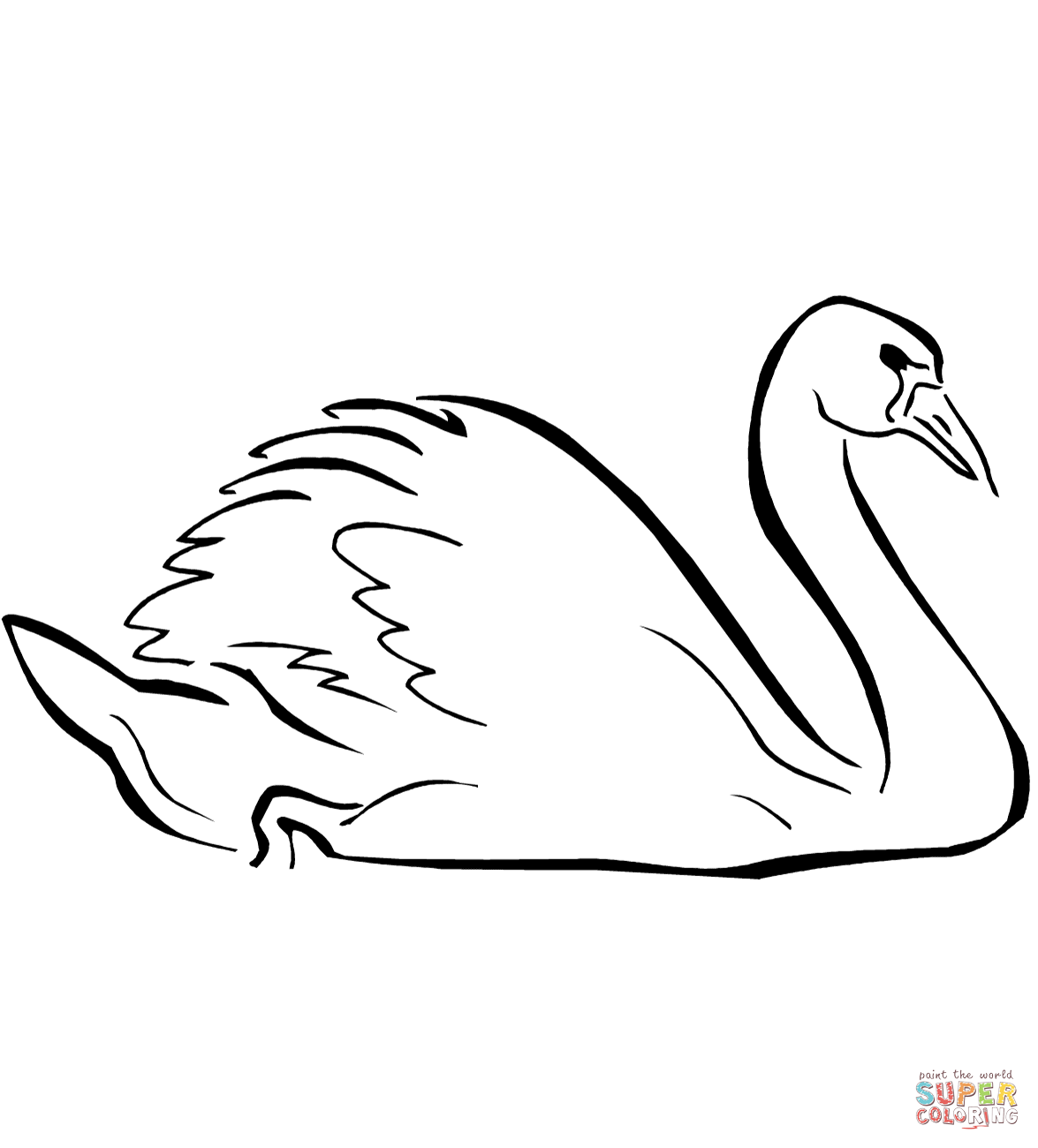 Swan coloring page free printable coloring pages