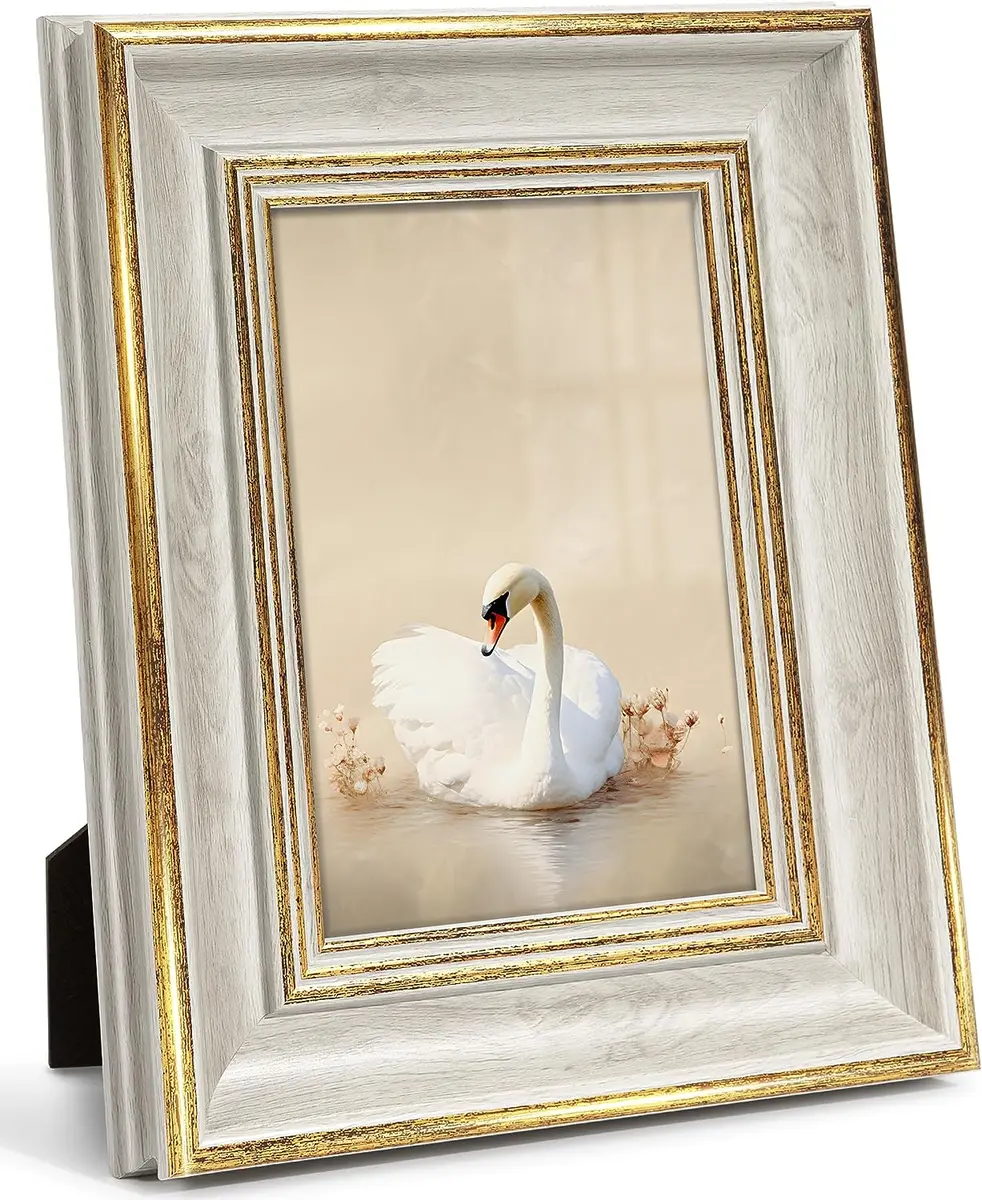 X picture frames vintage antique photo frame gold white for tabletop single di