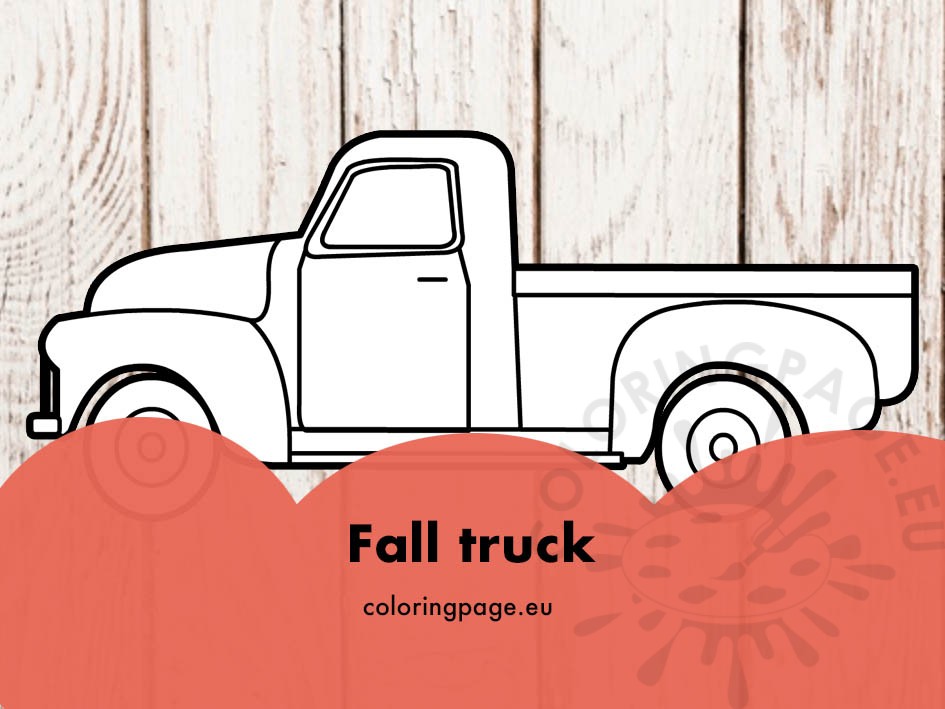 Fall truck coloring page