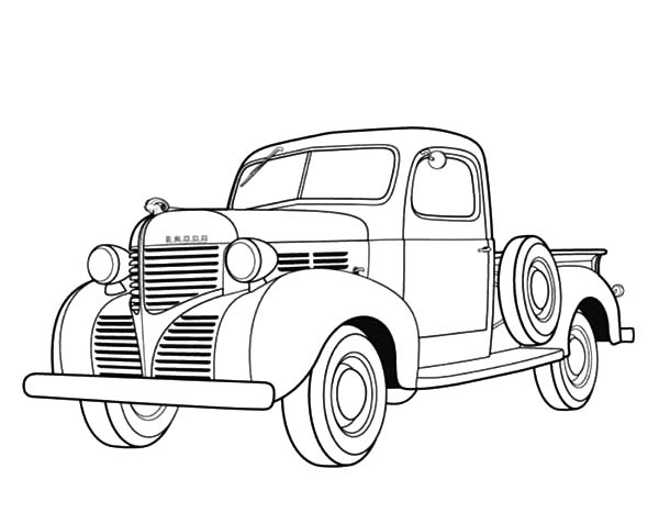 Dodge pickup old car coloring pages coloring sky