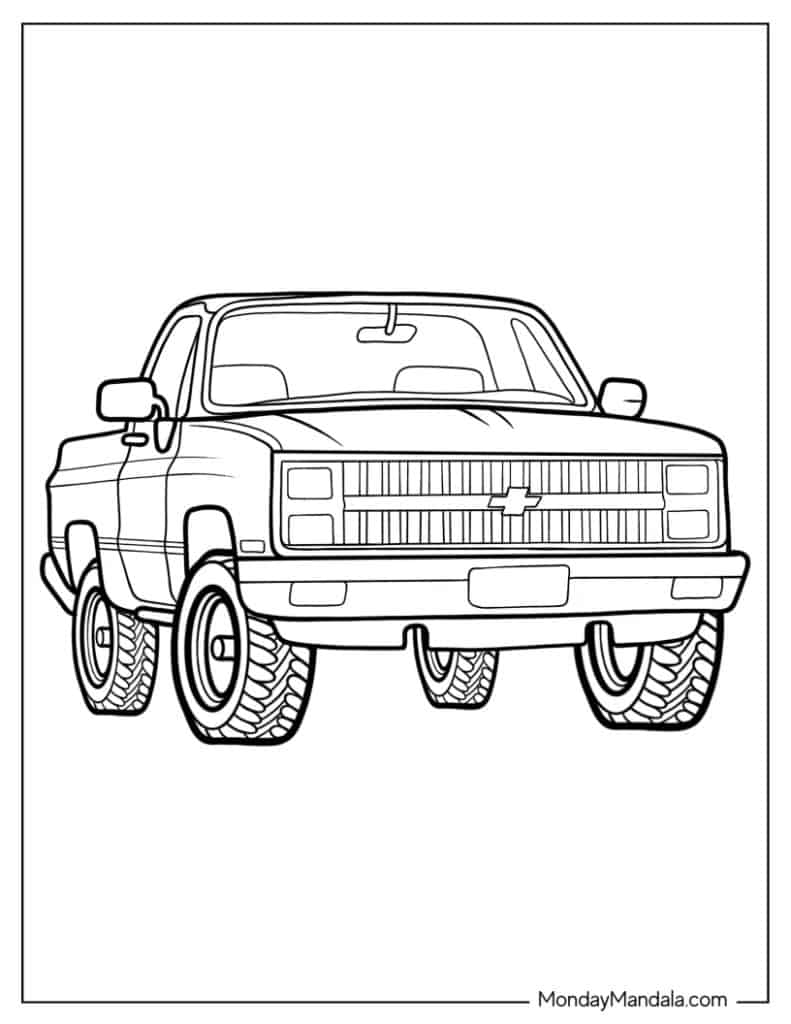 Truck coloring pages free pdf printables