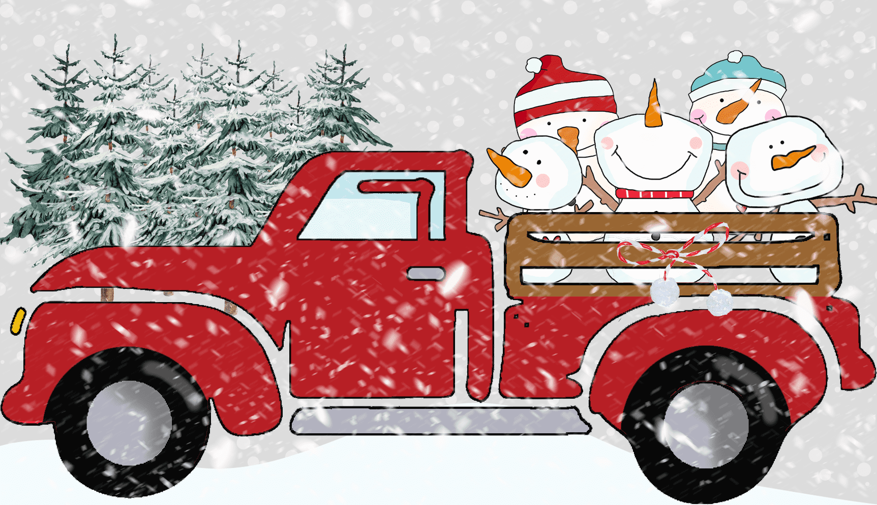 Christmas truck clipart