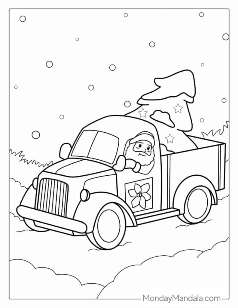 Santa coloring pages free pdf printables