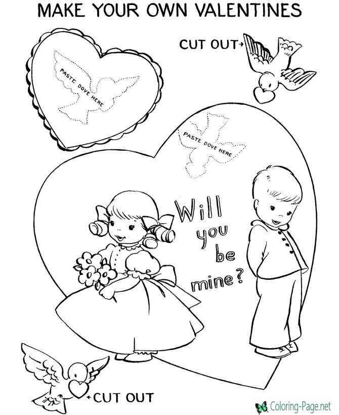 Valentines day coloring pages