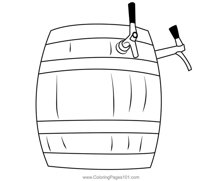 Wood beer keg coloring page beer wood kegs beer keg