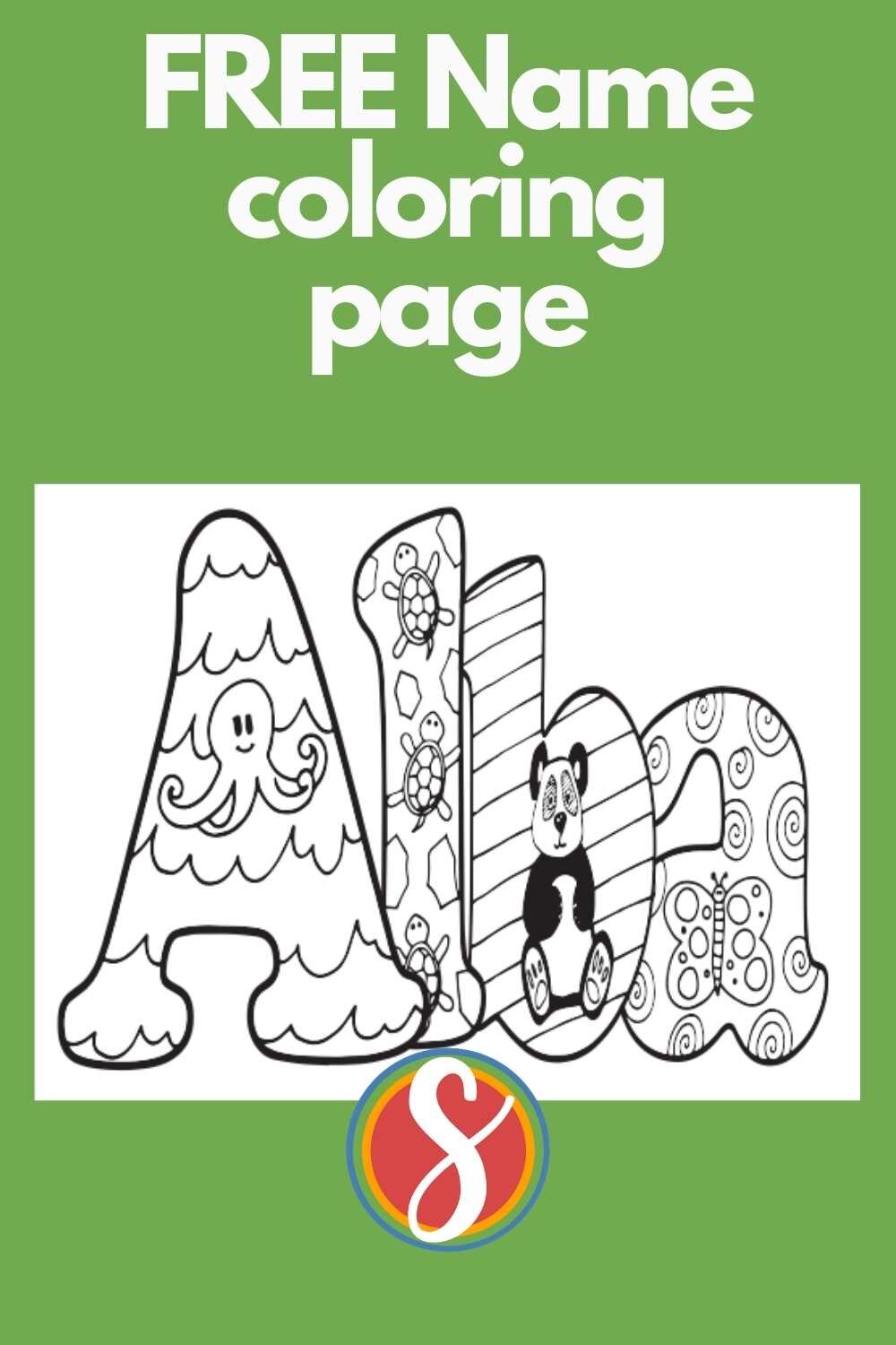 Free alba coloring page â stevie doodles