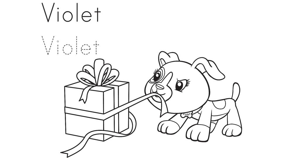 Violet gets a gift coloring page