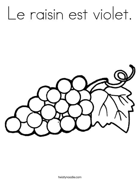 Le raisin est violet coloring page