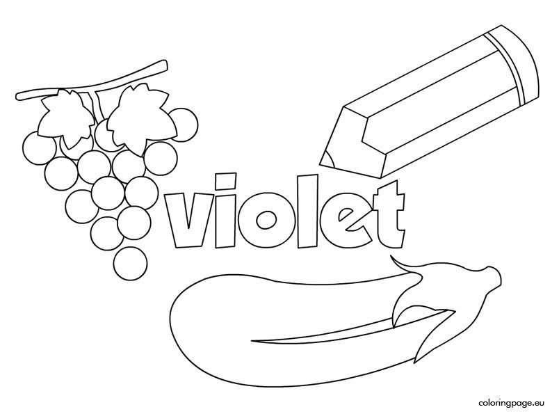 The color violet coloring page