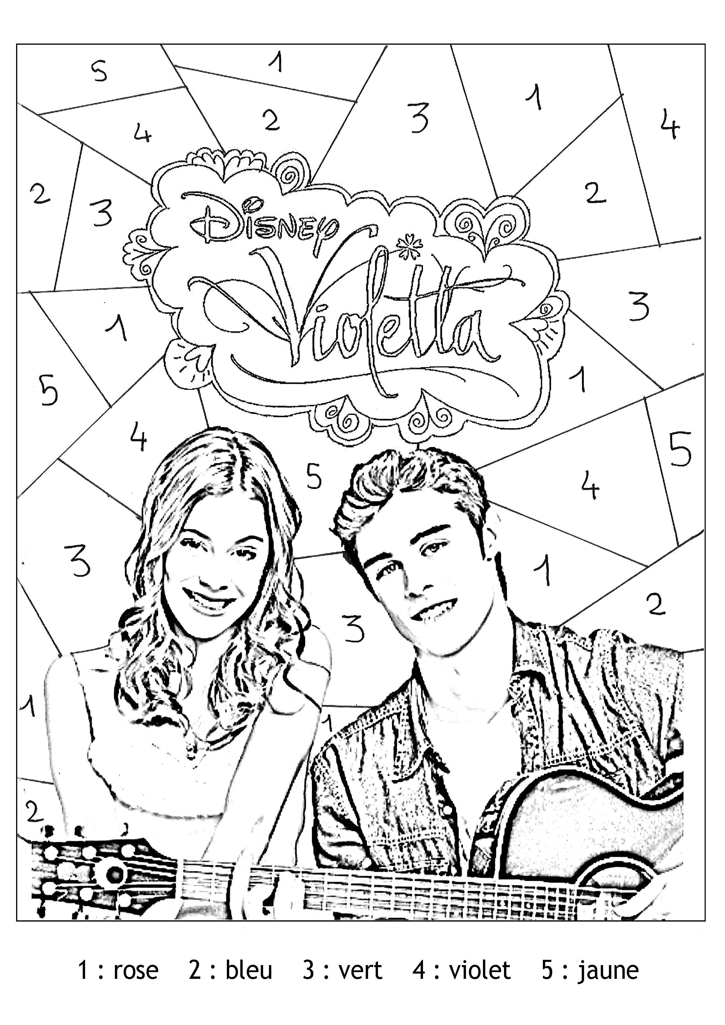 Violetta free to color for children