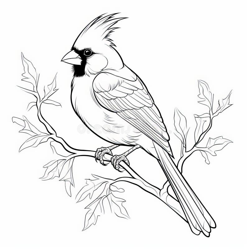 Cardinal coloring page stock illustrations â cardinal coloring page stock illustrations vectors clipart