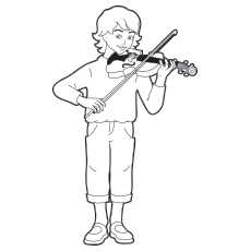 Lovely violin coloring pages for your toddler