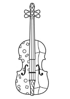 Violin zentangles no prep coloring page by pooley productions tpt