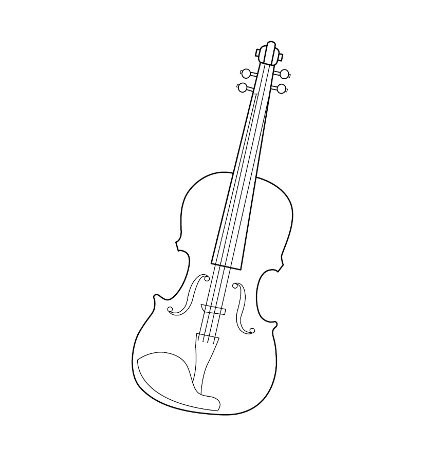 Violin colouring image for kids free colouring book for children â monkey pen store