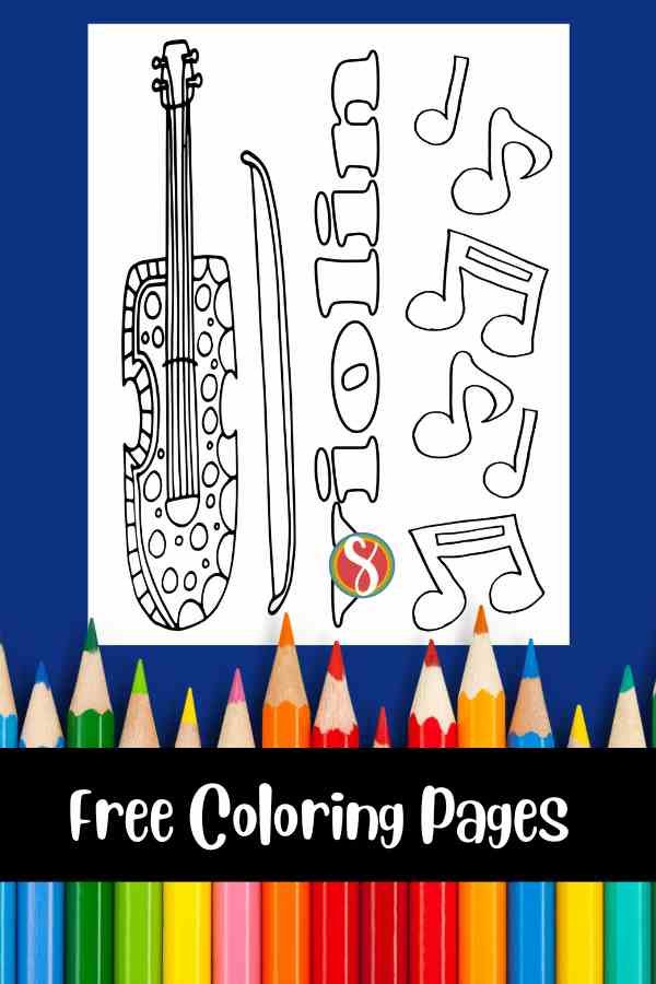 Free music coloring pages â stevie doodles