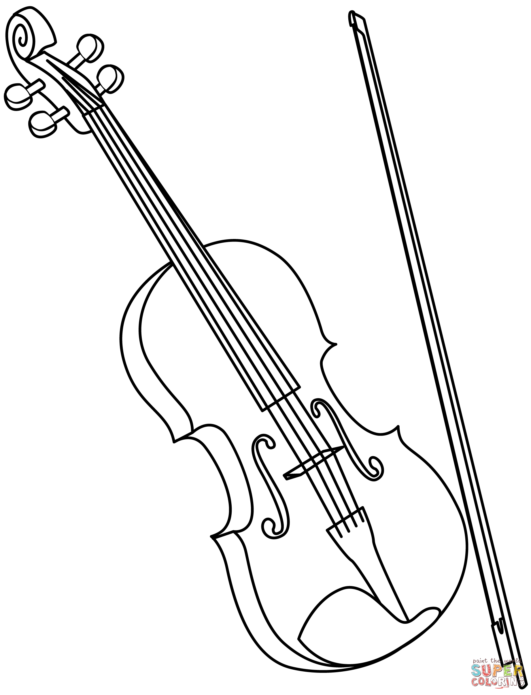 Violin coloring page free printable coloring pages