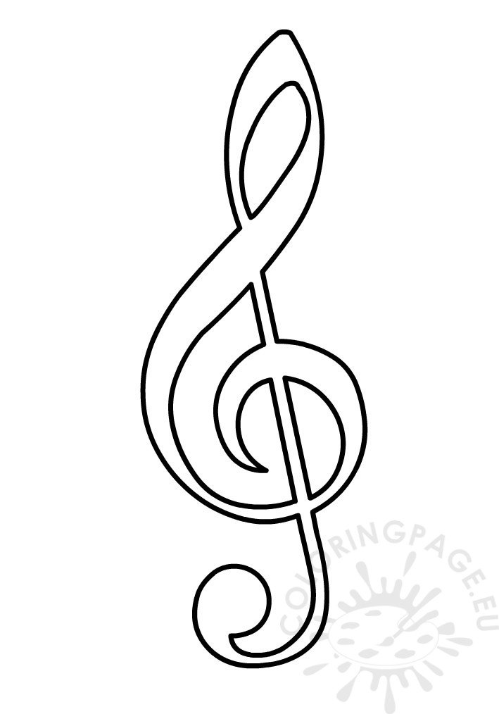 Violin key coloring page