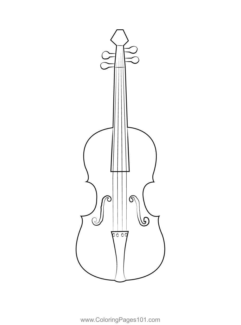 Boroque violin coloring page for kids
