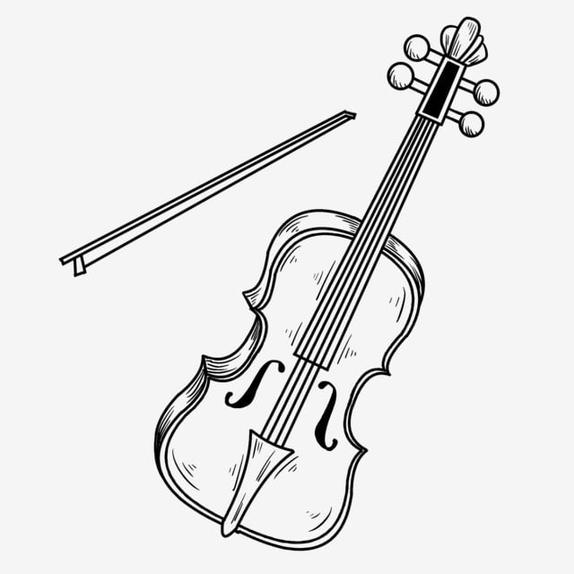 Violin png picture line drawing violin decoration illustration violin clipart line drawing violin musical instrument png image for free download