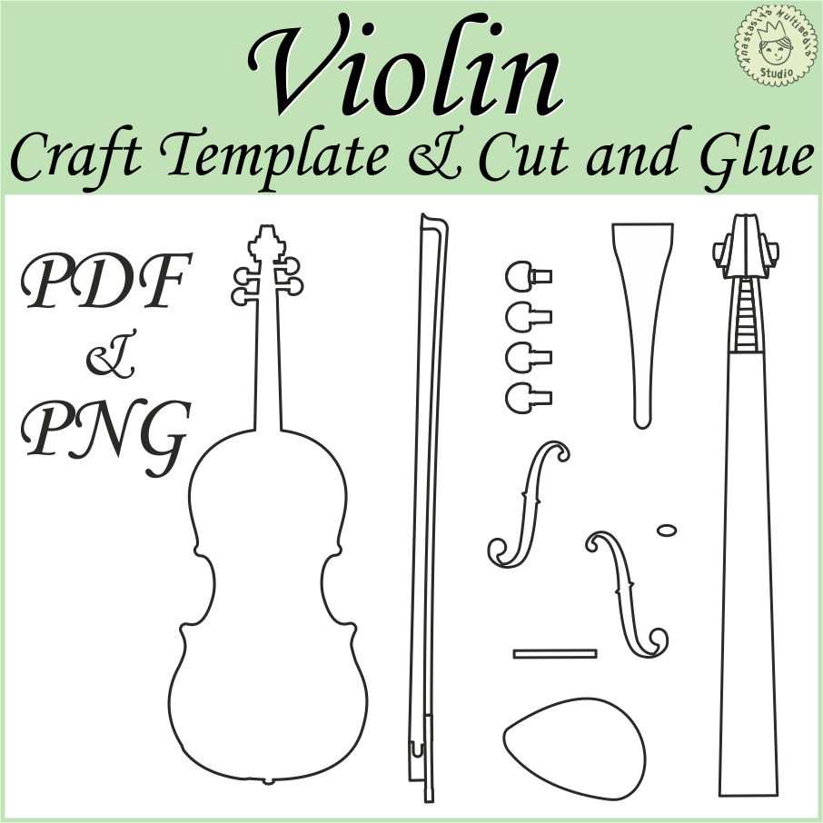Violin craft template cut glue activity made by teachers