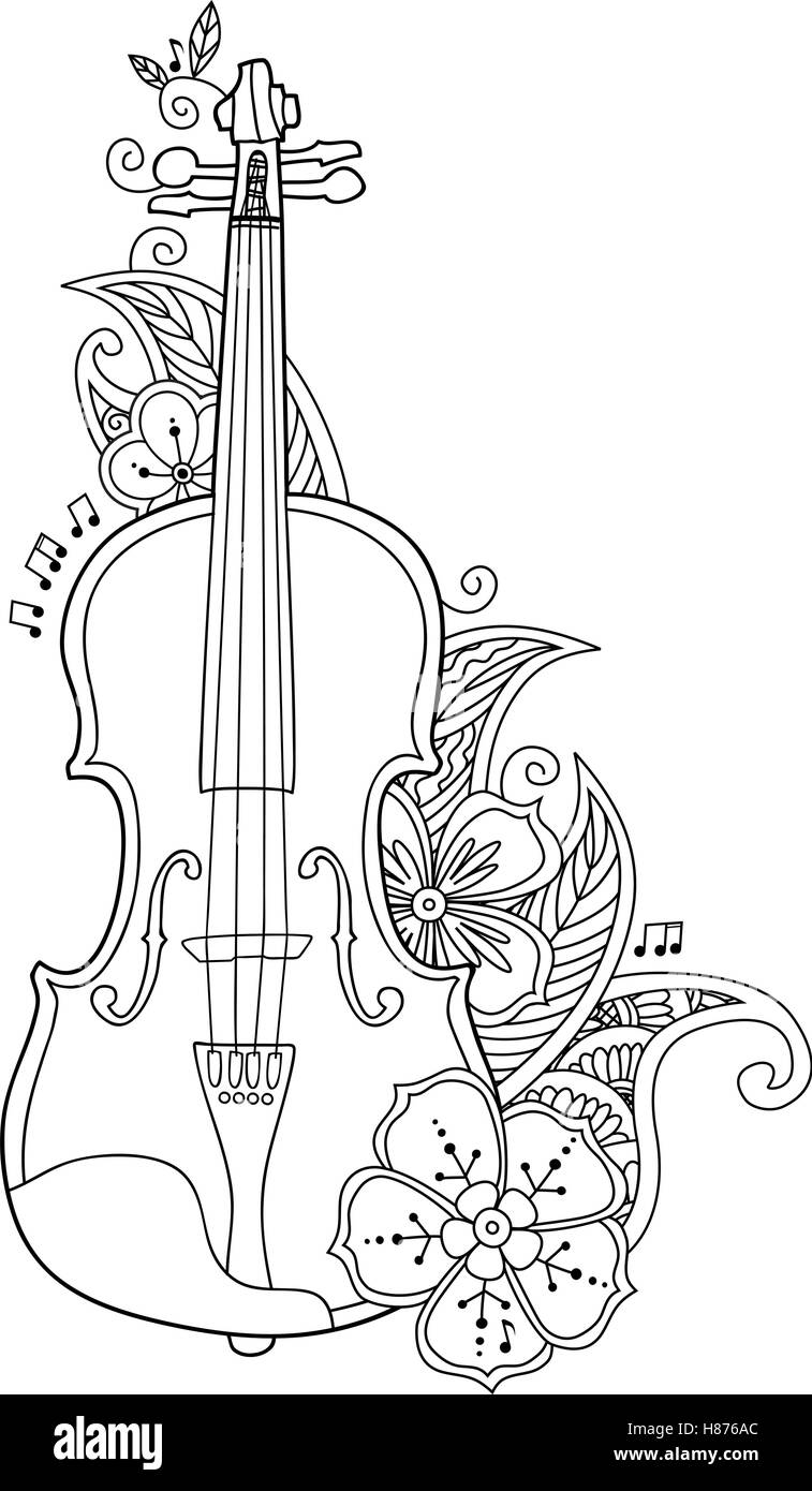 Music violin outline hi