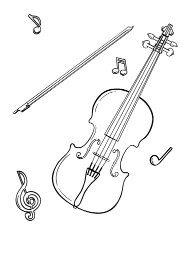 Free violin coloring page