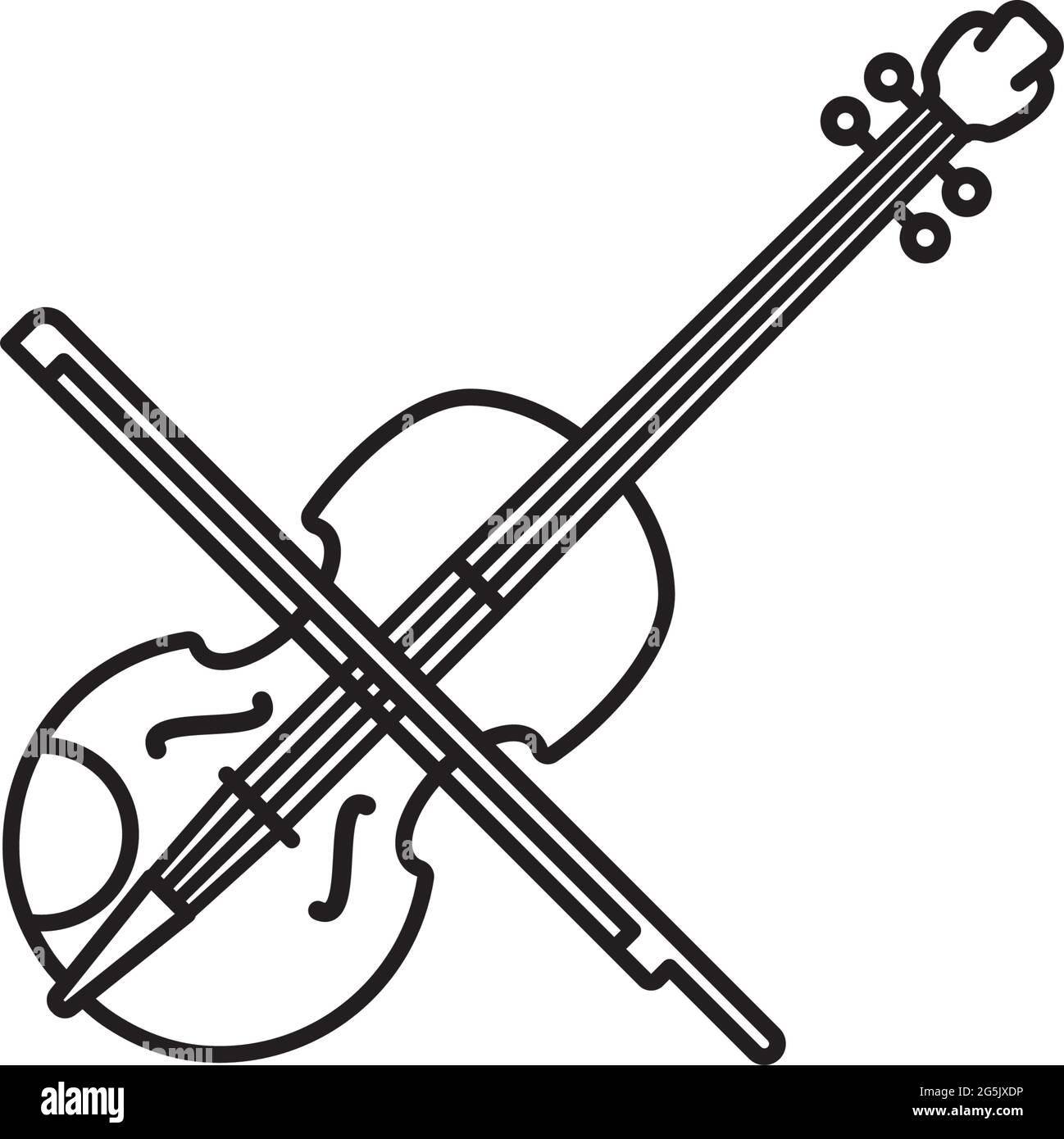 Music violin outline hi