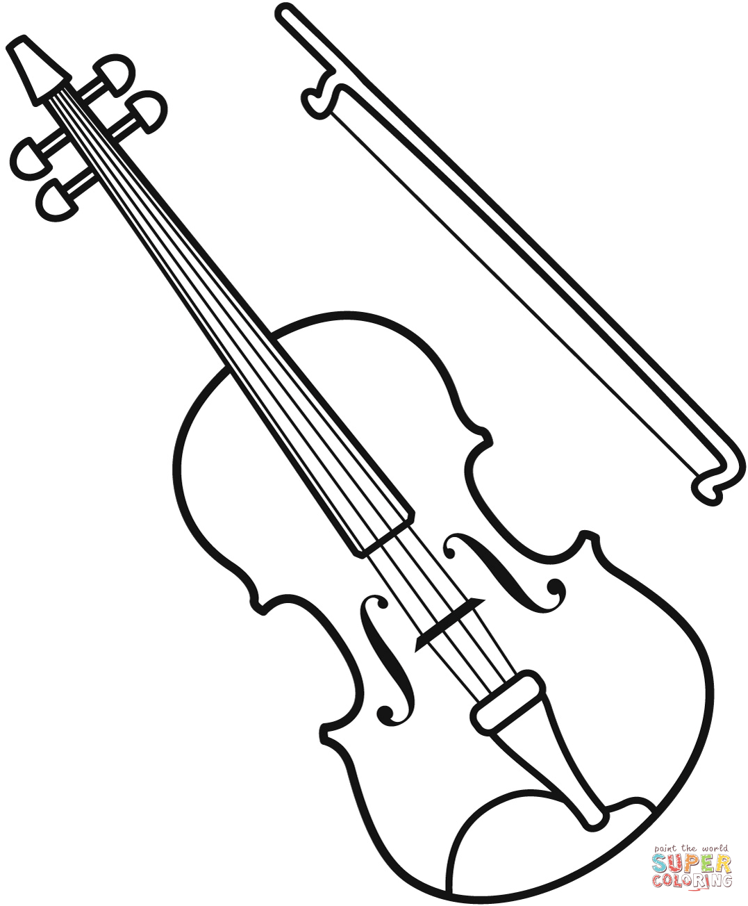 Violin coloring page free printable coloring pages
