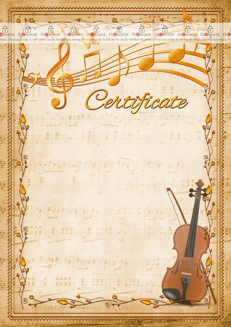 Certificate template violin