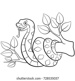 Coloring pages little cute viper on stock vector royalty free