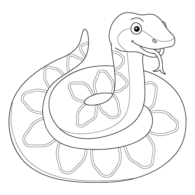 Premium vector viper animal coloring page for kids