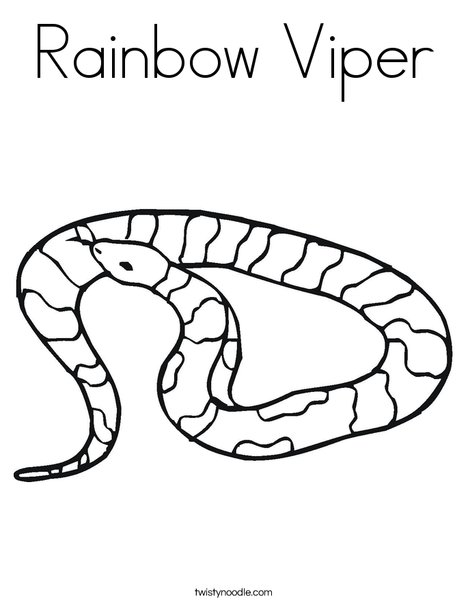 Rainbow viper coloring page