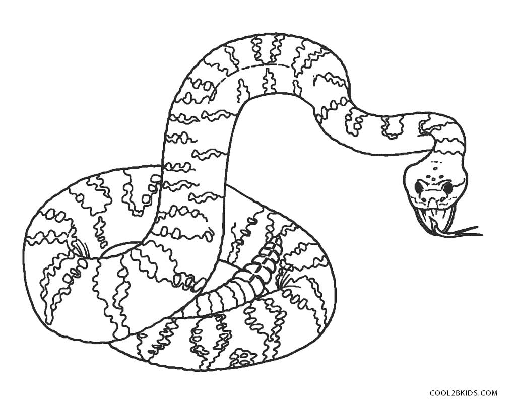 Free printable snake coloring pages for kids